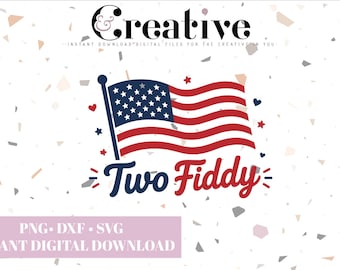 Dos banderas adorables de aniversario de Estados Unidos para el 4 de julio (archivos SVG, PNG, DXF)