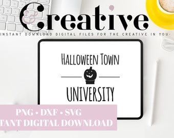 Halloweentown University, Halloween Decal Files, cut files for cricut, svg, png, dxf