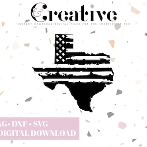 Bandera estadounidense de Texas desgastada (archivos SVG, PNG y DXF)
