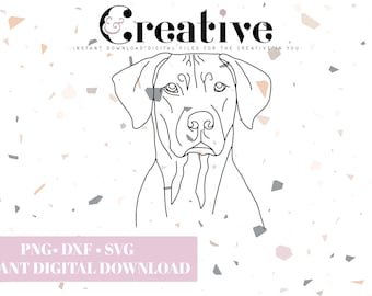 Ilustración de un perro crestado rodesiano (SVG, PNG y DXF, archivos digitales)