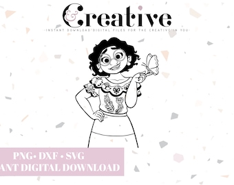 Encanto Mirabel, Hand Drawn Original Decal Files, cut files for cricut, svg, png, dxf