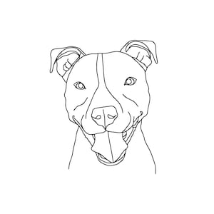 Pit Bull Illustration, Pit Bull Drawing SVG, Dog Illustration SVG, Dog Drawing SVG Decal Files, cut files for cricut, svg, png, dxf