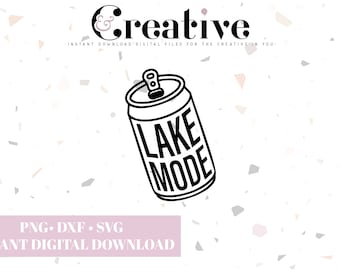 Lake Mode Beer Can SVG, PNG, DXF (Digital Download)