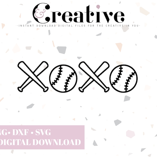 XOXO Baseball, Baseball Mom, Baseball XOXO SVG Decal Files, cut files for cricut, svg, png, dxf