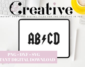 ABCD rocker kids shirt, ACDC inspired Decal Files, cut files for cricut, svg, png, dxf