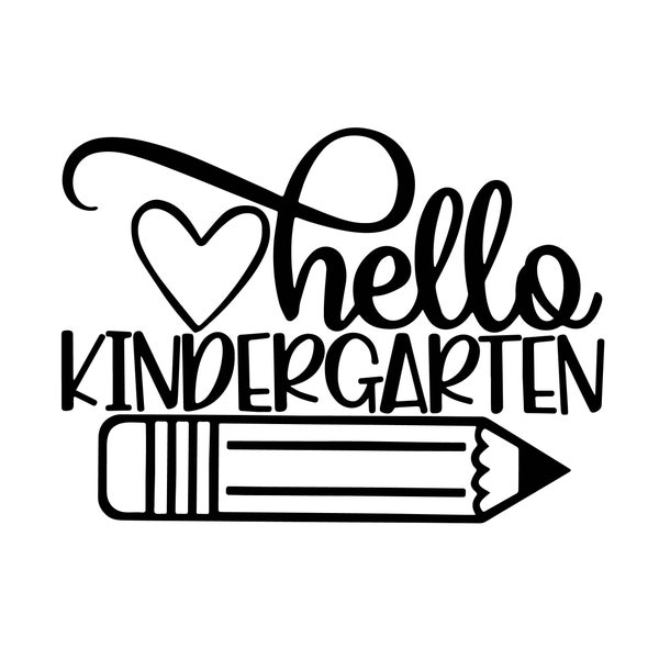 Hello Kindergarten, Hello Kindergarten SVG, First day of School SVG Decal Files, cut files for cricut, svg, png, dxf