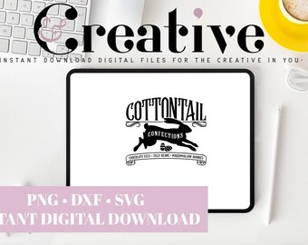 Cottontail Confections Easter SVG, Candy Co. Logo (Digital Download)