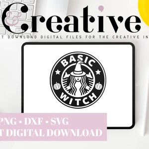 Basic Witch, Cute Witch Halloween Decal Files, cut files for cricut, svg, png, dxf