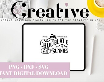 Chocolate Bunnies Easter SVG, Cricut Cut File (Digital Download)