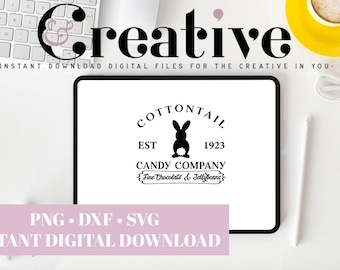 Cottontail Candy Company, Cottontail SVG, Easter SVG, Easter Sign, Easter Shirt SVG Decal Files, cut files for cricut, svg, png, dxf