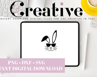 Cool Bunny Dude, Cool Rabbit SVG, Easter SVG, Easter Sign, Easter Shirt SVG Decal Files, cut files for cricut, svg, png, dxf