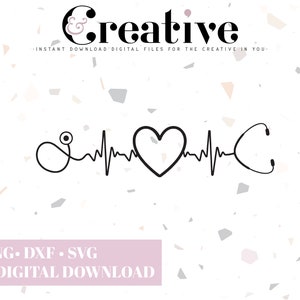 Healthcare Heart Stethoscope, Doctor, Nurse, Healthcare Decal Files, cut files for cricut, svg, png, dxf