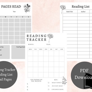 Digital Download, Digital Reading Journal, Printable Journal, Reading ...