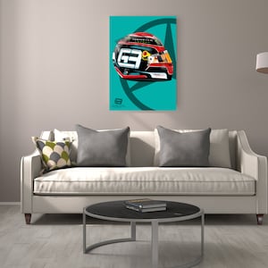 George Russell 2020 Sakhir Grand Prix Helmet Print, Formula 1 Decor, Racing Art Poster