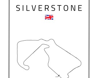 Pósteres de circuitos de F1 2025, arte mural, descarga instantánea - SILVERSTONE A4