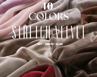 Stretch Velvet Fabric by the Yard, Soft Plush Velour for Medieval Dresses, Costumes, Gowns, Dancewear, Cosplay, Curtains & Decor 250 GSM