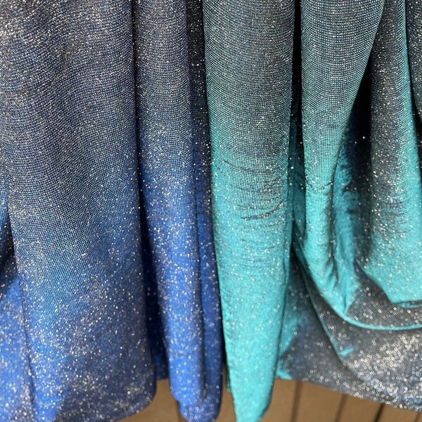 Slate Blue Lurex Glitter Fabric for Glamorous Creations Fade Blue Fabric Lurex for Shimmery Dress, Gown Drapes By Yard Luxury Sparkle Fabric