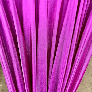 Magenta Casino Stretch Fabric Shiny Satin Spandex, Luxury Stretch Fabric for Dress, Activewear, Costumes, Spandex Knit Fabric by Yard