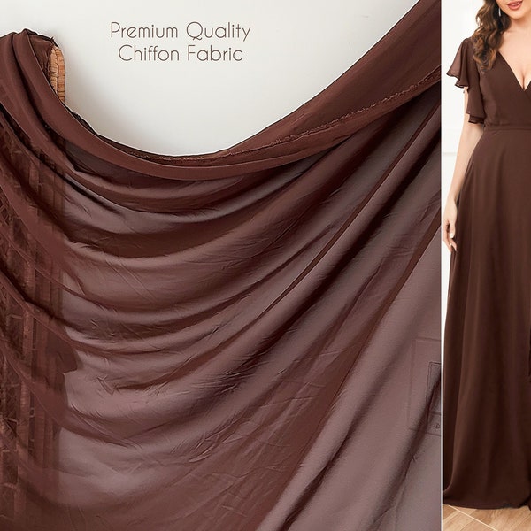 BEST PRICE Brown Chiffon Fabric By Yard High Multi Chiffon for Curtains Apparel Backdrop, Table Runner Sheer Fabric Sheer Chiffon Wedding