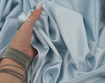 Baby Blue Stretch Satin Fabric by the Yard, 57–58” Wide, Dressmaking & Bridal, Event Decor