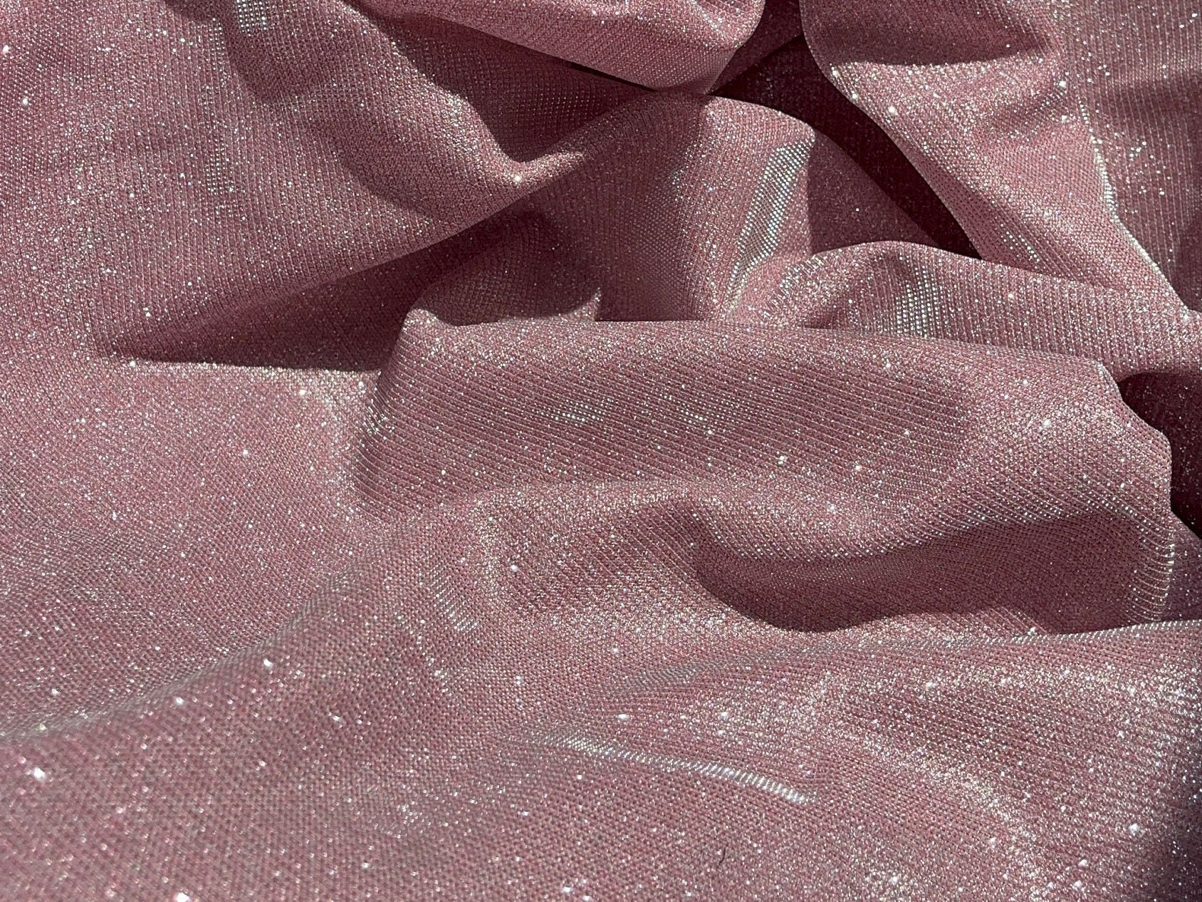 Pink Blush Lurex Glitter Fabric, Glimmer Pink Shimmer Fabric, Blush