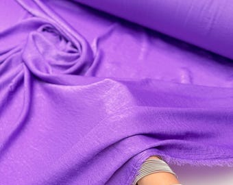 Purple Silky Satin Fabric, Lightweight Polyester, 58/60" Wide, By The Yard