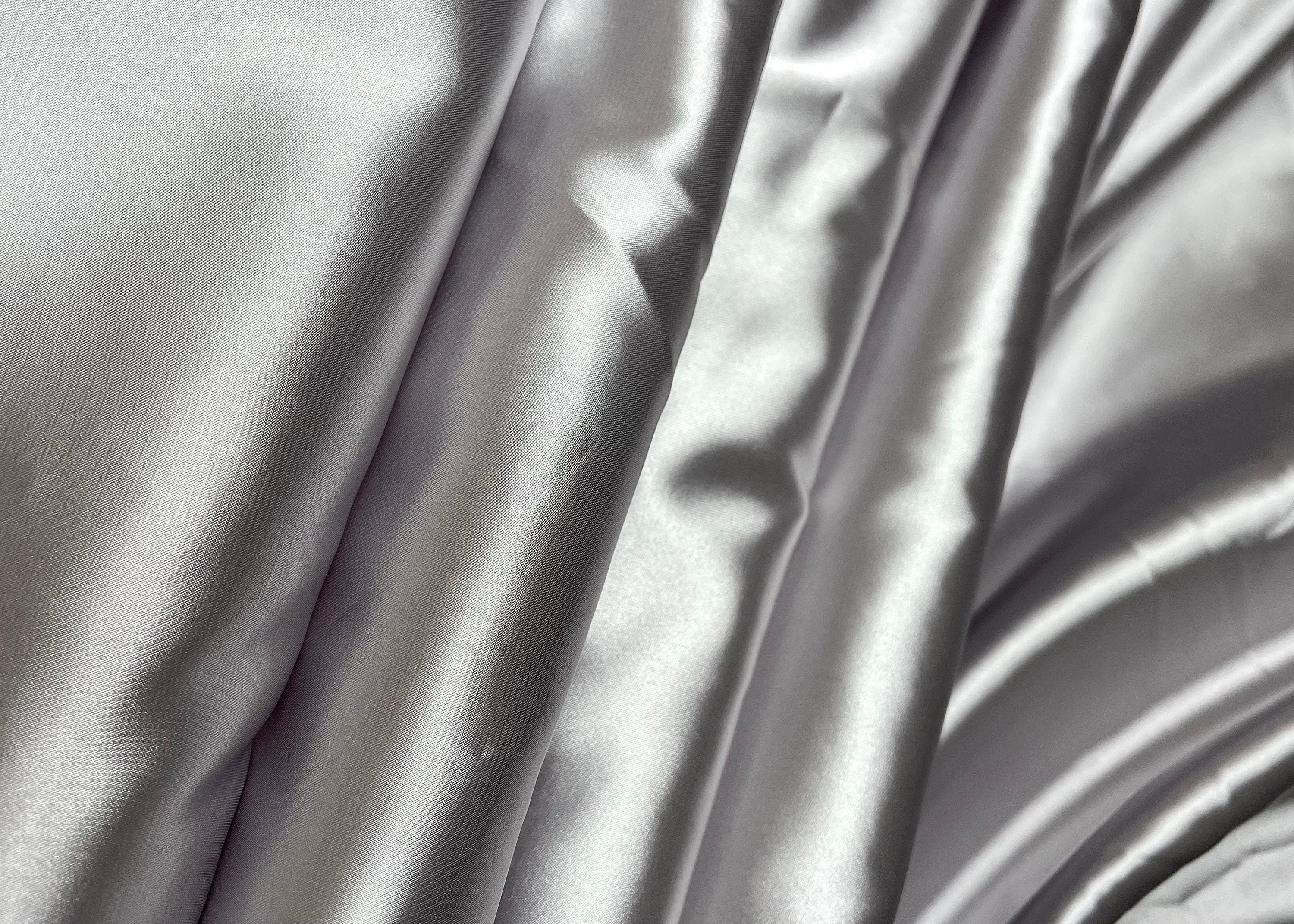 Silver Spun Silk Fabric