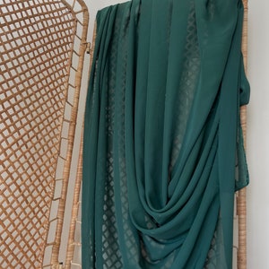 Grönt chiffongtyg på metervara Hunter Green Prisvärda tyger Brudchiffong Transparent Lätt Grönt chiffongtyg för klänningsslöjor Rosetter bild 2