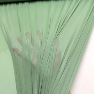 Green Sage 4 Way Stretch Power Mesh Fabric by Yard, Sage Spandex Material for Bridal Gowns, Wedding Arch Fabric, Crafting DIY Fabric