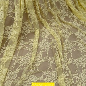 Tecido de renda elástica floral cor sálvia, estilo vintage, com elasticidade em 4 direções, transparente e macio, ideal para vestidos, trajes de gala, lingerie, sobreposições e noivas. imagem 12