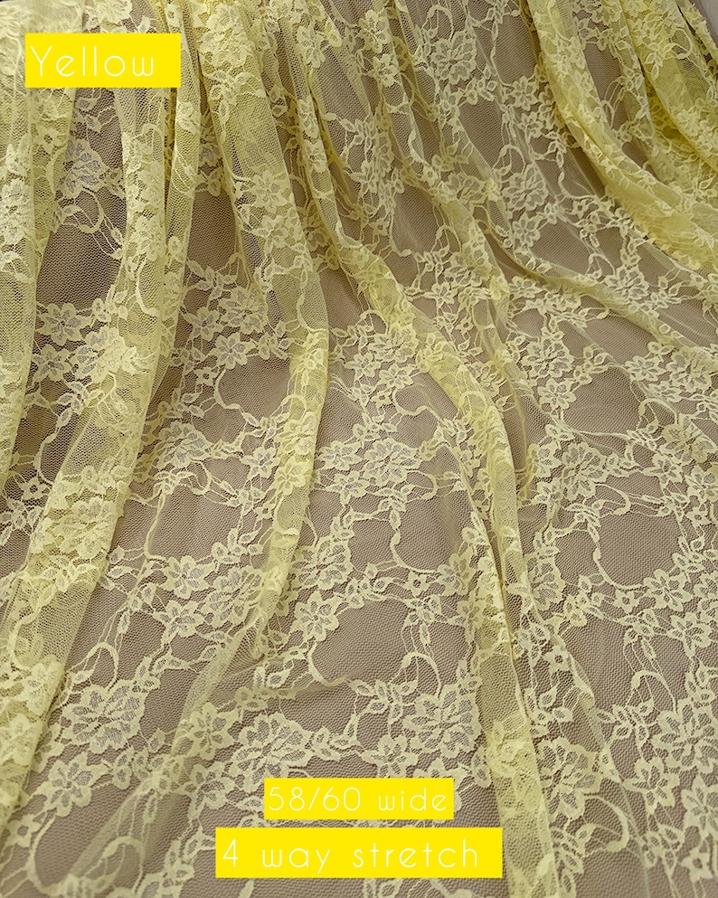 Tecido de renda elástica floral cor sálvia, estilo vintage, com elasticidade em 4 direções, transparente e macio, ideal para vestidos, trajes de gala, lingerie, sobreposições e noivas. imagem 12