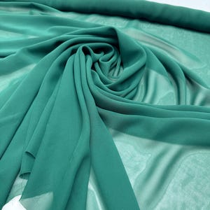 Grönt chiffongtyg på metervara Hunter Green Prisvärda tyger Brudchiffong Transparent Lätt Grönt chiffongtyg för klänningsslöjor Rosetter bild 6