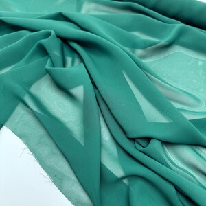 Grönt chiffongtyg på metervara Hunter Green Prisvärda tyger Brudchiffong Transparent Lätt Grönt chiffongtyg för klänningsslöjor Rosetter bild 7