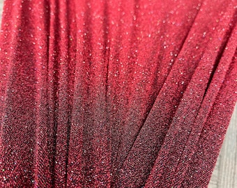 Burgundy 4 Way Stretch Lurex Spandex Fabric by Yard Glitter Fabric, Shimmer Sparkle by Yard for Gown Backdrop Dance Wear Dress Material