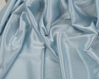 Ice Blue Satin Fabric by the Yard | Dusty Powder Blue Liquid Charmeuse for Bridal, Lingerie & Eveningwear
