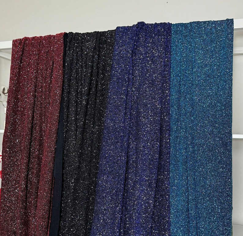 Spandex Lurex Fabric, 4 Way Stretch Multi Glitter Spandex for