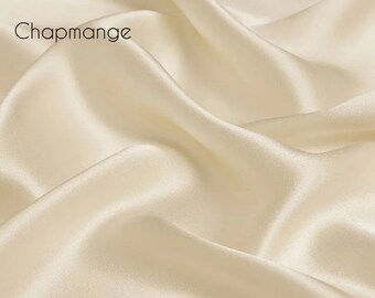 Luxurious Silky Stretch Charmeuse Fabric By the Yard, Premium Bridal Satin Fabric for Bride Dresses Making Gowns Party Drape Decorations