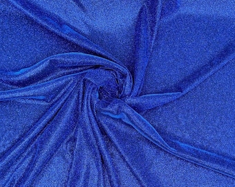 Royalblauer Lurex-Stoff, 2-Wege-Stretchmaterial, reflektierendes Material für Kleid, Gewand, Backdrops, DYI-Dekorationen