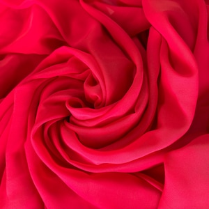 Red Chiffon Fabric By The Yard, Vibrant Red Sheer Fabric for Dressmaking Event Decorations Dress Events Premium Quality Red Chiffon Material