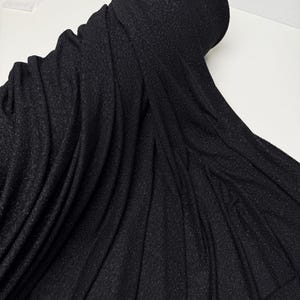 Black Jacquard Glitter Fabric by Yard Black Stretch Sparkling Material for Shiny Gowns Bridal Dresses Dancewear Apparel DIY Crafts Backdrops