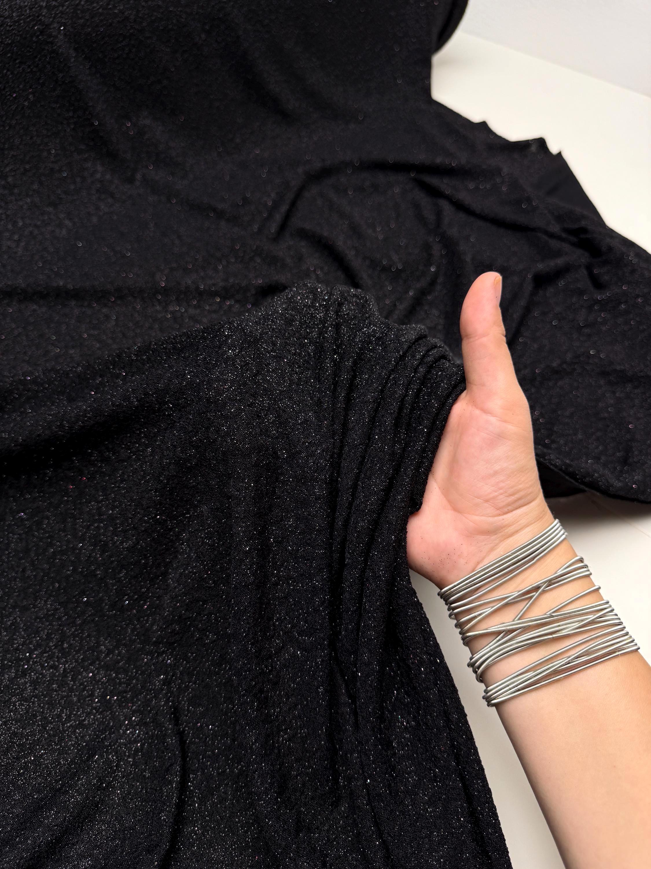 Black Sparkle Knit Dress - Etsy