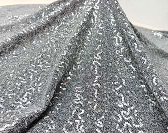 Silver Sequin Lurex Fabric by Yard, 4-Way Stretch Sparkle for Costumes, Dancewear  Performance