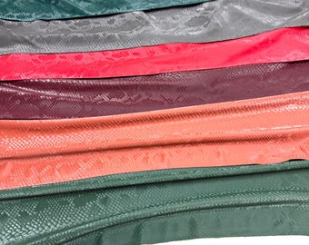 Snake Embossed Faux Leather Fabric by Yard, Stretch PU, 200 GSM, Upholstery, Crafts