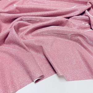 Shimmer Soft Pink Lurex Fabric by Yard, Glimmer Pink Shimmering Fabric, Blush Pink Sparkling Fabric for Dress, Blush Metallic Lurex