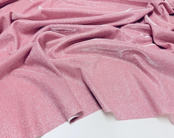 Shimmer Soft Pink Lurex Fabric by Yard, Glimmer Pink Shimmering Fabric, Blush Pink Sparkling Fabric for Dress, Blush Metallic Lurex