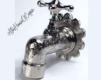 Captivating Moroccan Brass Faucet with Traditional Design, Choose Your Preferred Finish: Copper, Bronze, Chrome, Silver, or Brass.