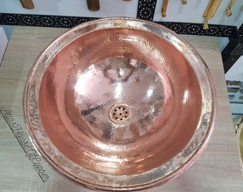 Authentic Moroccan Hammered Brass Sink: Bring the Beauty of Marrakech to Your Home.