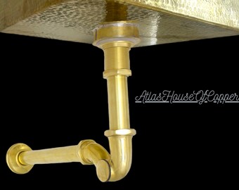 Elevate Your Plumbing in Style: Uncoated Brass P-Trap with Modern Design/ Push-up drain Sink drain