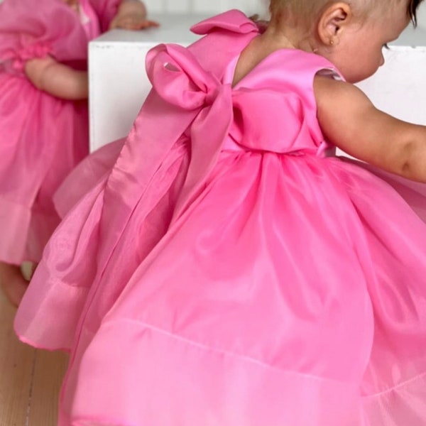 Robe de soirée avec ruban, tutu, robe de fille de fleur gonflée en tulle, robe de fête d’anniversaire pour bébé, robe de fille de princesse, robe d’occasion spéciale