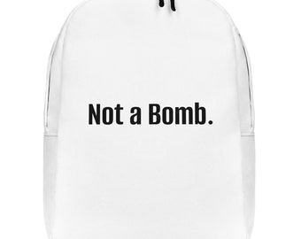 Not a Bomb- Minimalist Backpack Dark Humor - Etsy display picture 1